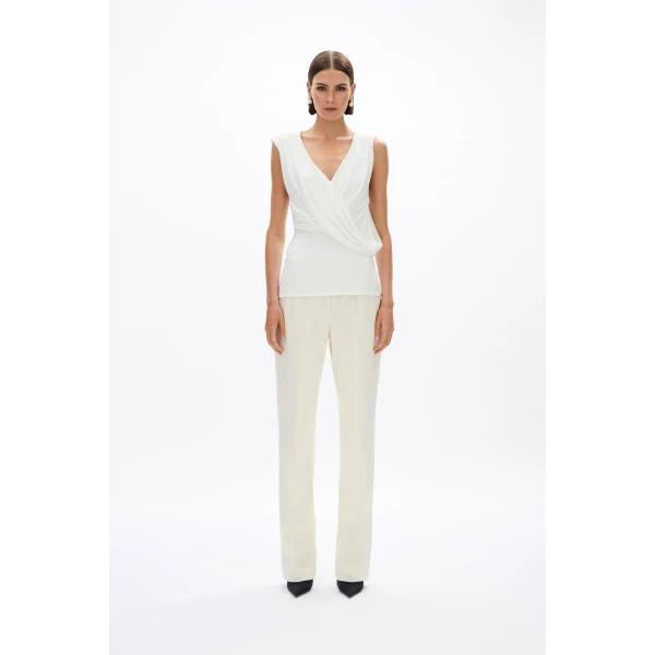 Rachel Gilbert Kingston Drape Top - Rachel Gilbert Ivory - Australian Luxury Evening Wear at Luxury Shoes 