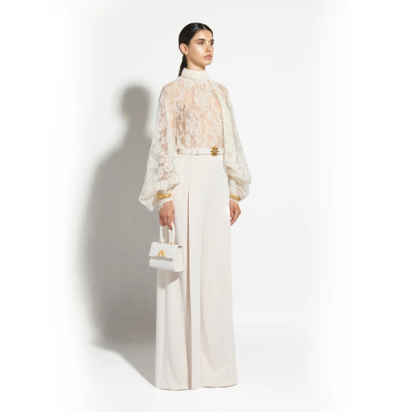Zuhair Murad Georgette & Lace Blouse - Tops - Lebanese Haute Couture and Evening Gowns at Luxury Shoes 