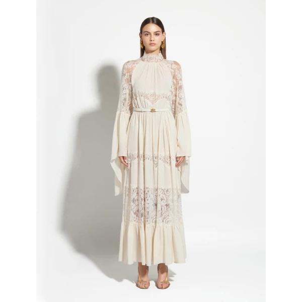 Zuhair Murad Georgette & Lace Dress - Dresses - Lebanese Haute Couture and Evening Gowns at Luxury Shoes 