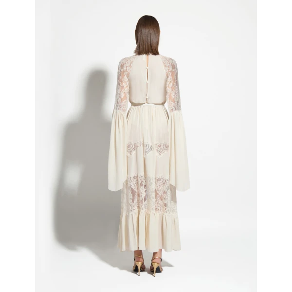 Zuhair Murad Georgette & Lace Dress - Dresses - Lebanese Haute Couture and Evening Gowns at Luxury Shoes 