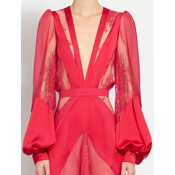 Zuhair Murad Lace Ankle Dress - Dresses - Lebanese Haute Couture and Evening Gowns at Luxury Shoes 