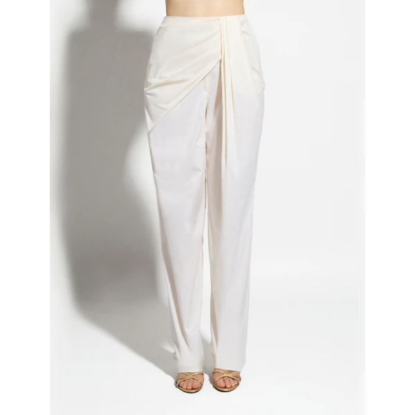 Zuhair Murad Popeline Draped Trousers - Pants - Lebanese Haute Couture and Evening Gowns at Luxury Shoes 