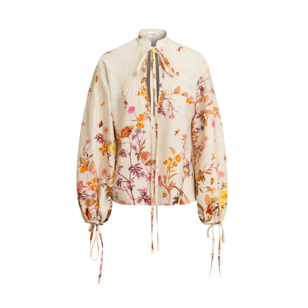 Zuhair Murad Popeline Tree Print Blouse - Tops - Lebanese Haute Couture and Evening Gowns at Luxury Shoes 