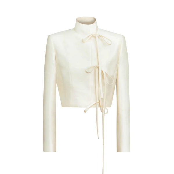 Zuhair Murad Shantung Jacket - Jackets - Lebanese Haute Couture and Evening Gowns at Luxury Shoes 