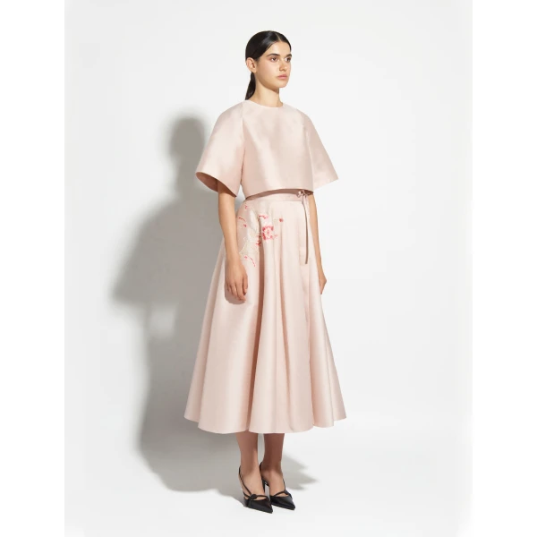 Zuhair Murad Shantung Midi Skirt - Skirts - Lebanese Haute Couture and Evening Gowns at Luxury Shoes 